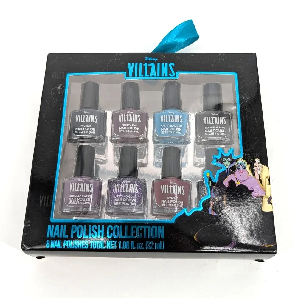 NIB Disney Villains Nail Polish Collection Taste Beauty 8 Piece Mini Set NEW